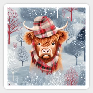 Christmas Highland Cow Magnet